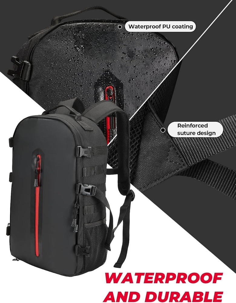 Motorcycle Helmet Backpack, 20L Bag With Hidden Net, Large Capacity Holder