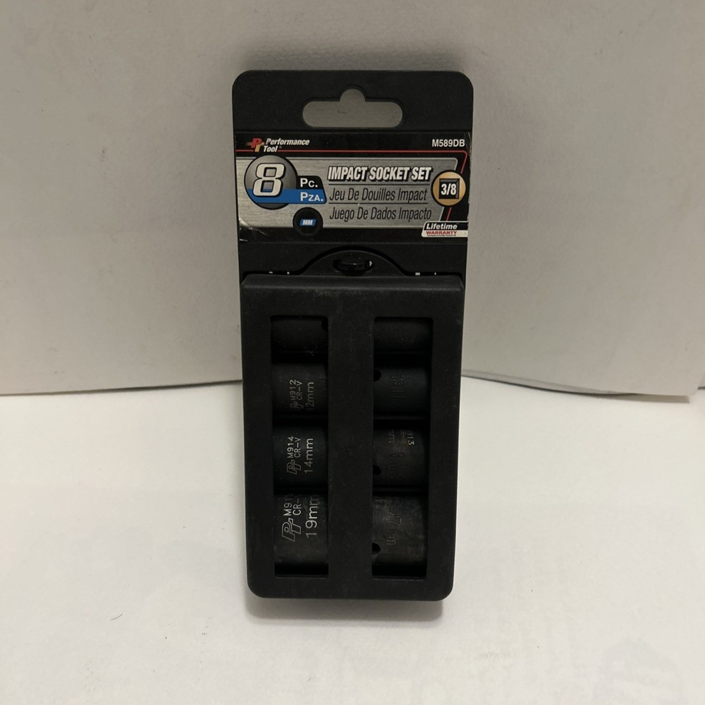 Performance Tool 8 Piece Metric Impact Socket Set 3/8" Drive M589DB