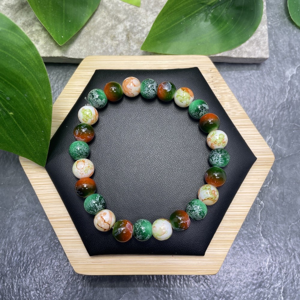 Handmade Bead Beaded Stackable 7” Plus Stretch Bracelet New Free Ship C1247