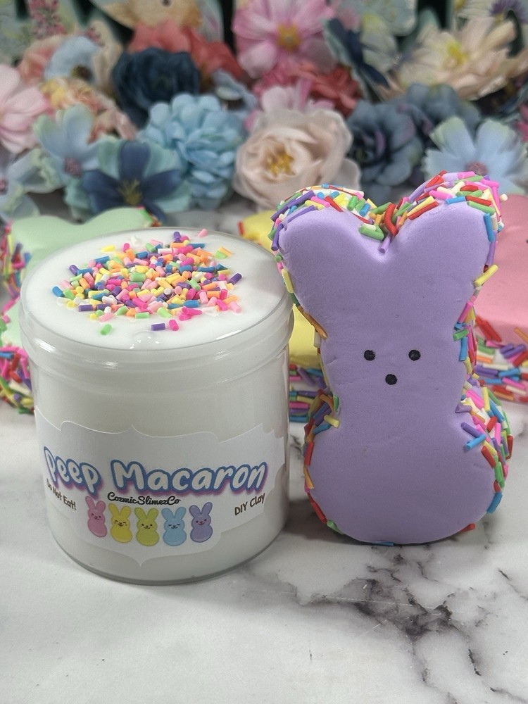 Peep Macaron Thick & Glossy Slime DIY Clay, Easter Theme, Scented, ASMR