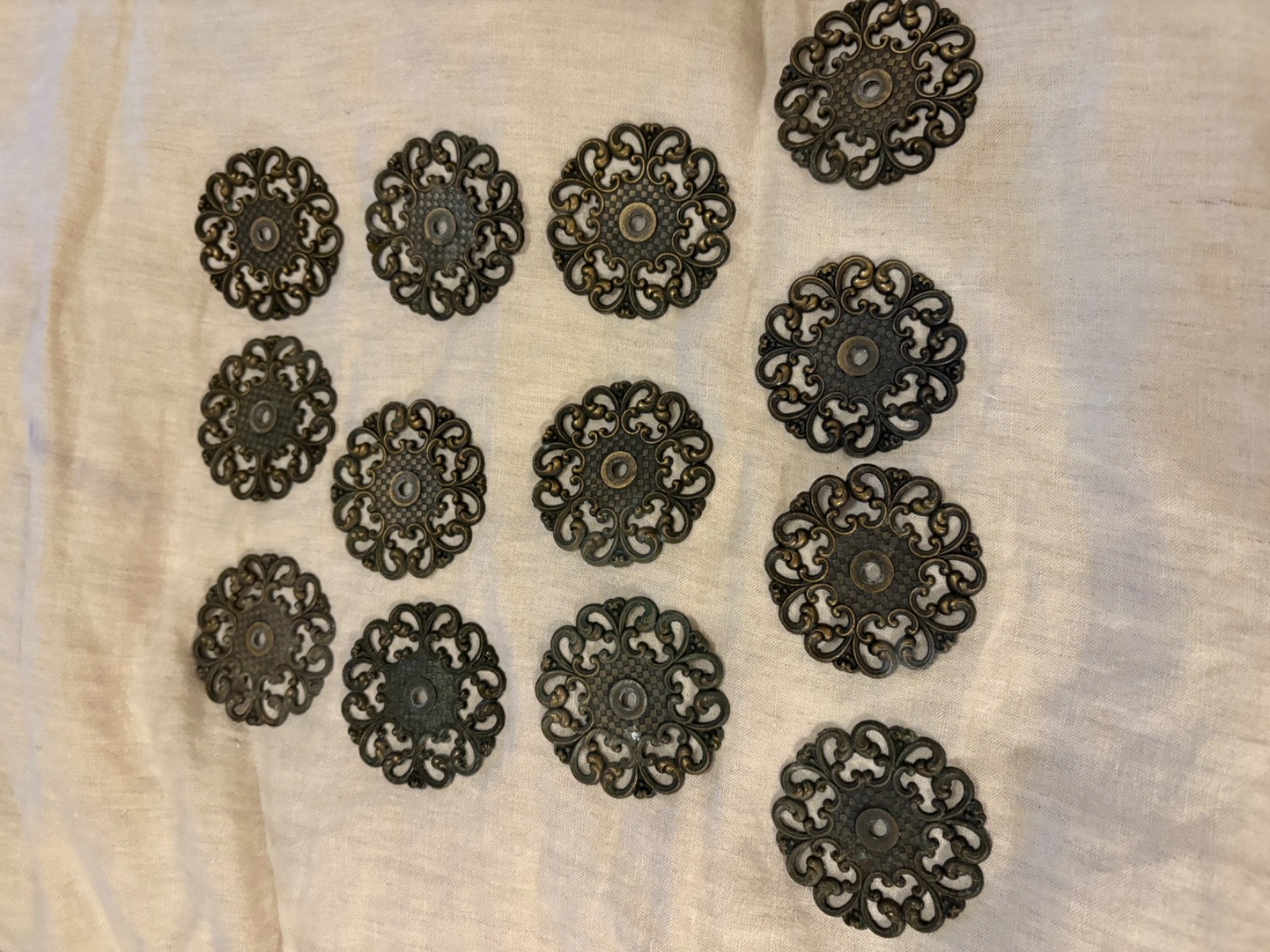 Brass Metal Furniture Embellishments Set 13 Vintage Decorative Hardware Pieces