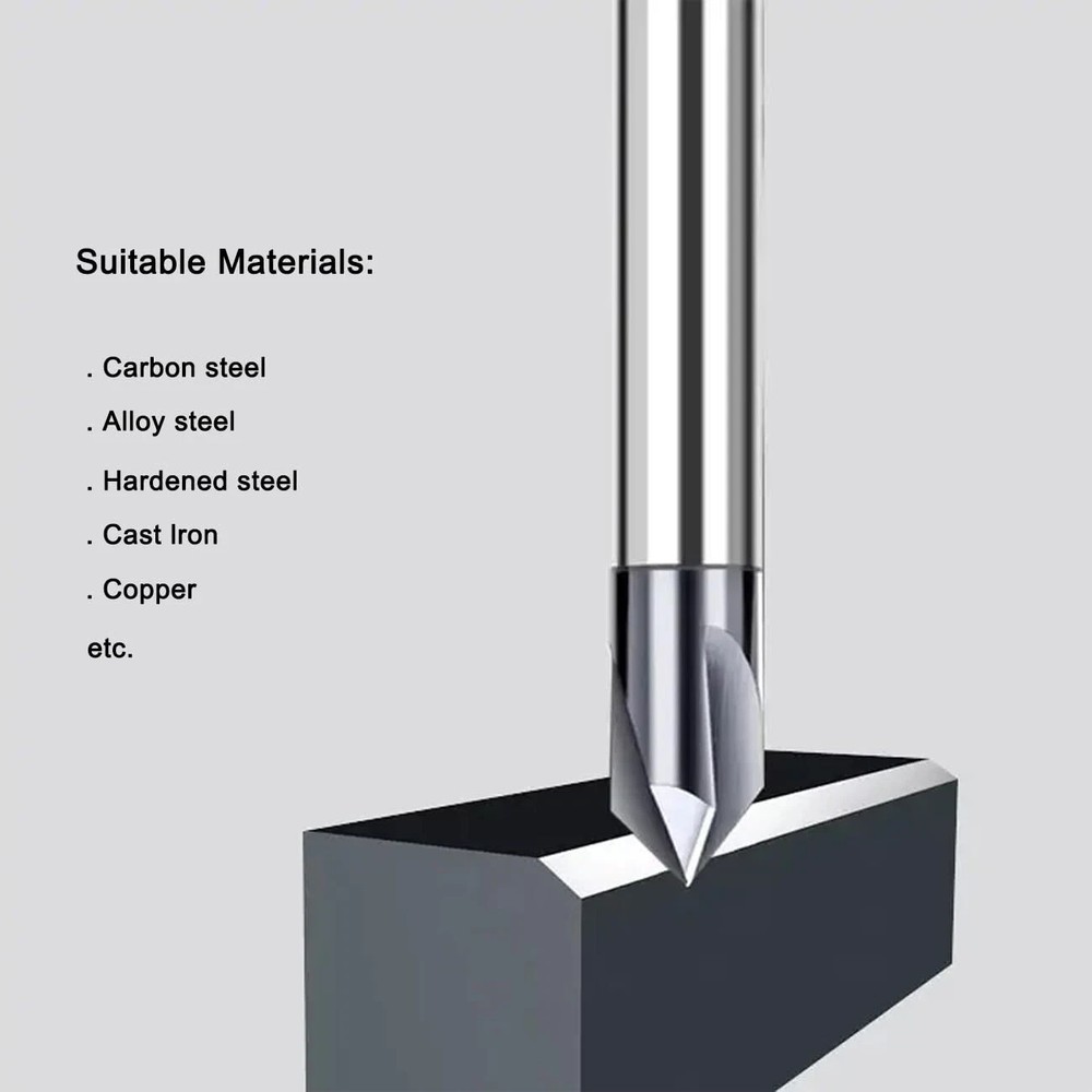 3/8" 60 Degree 4 Flute Solid Carbide Chamfer Mill - Single End - AlTiN Coated