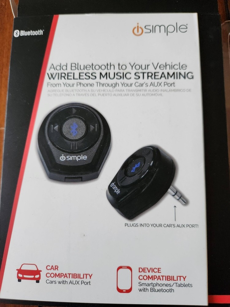 iSimple BTS320 Vehicle Wirelss BlueTooth Adapter Music Streming - Black