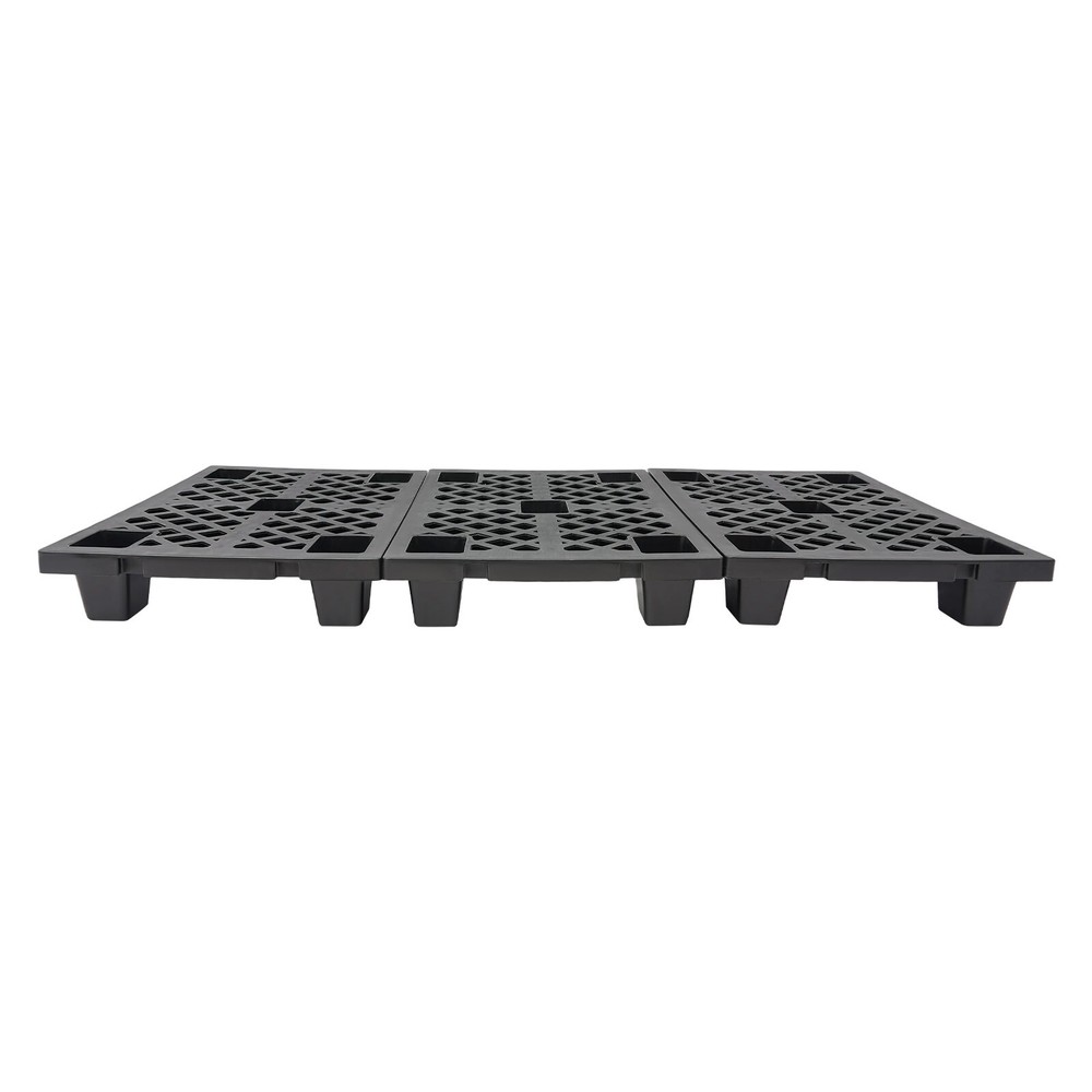 6pcs Plastic Pallets Interlocking Storage Stackable Anti-slip Pallets Black