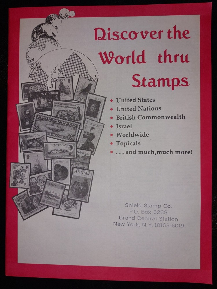 Vintage Stamp Catalog from Shield Stamp Company, Circa 1986
