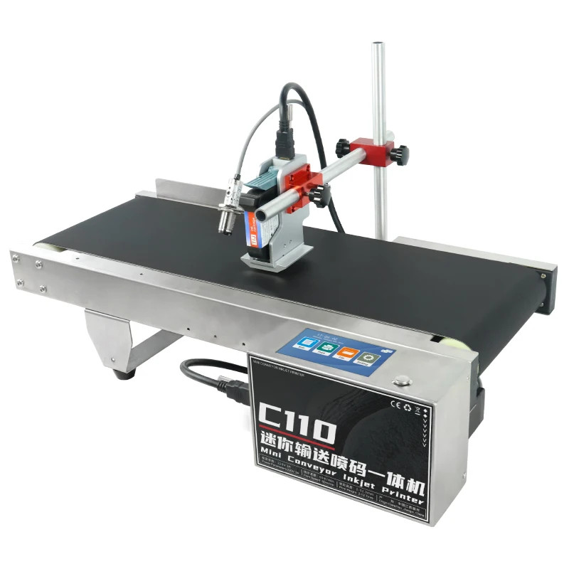 Automatic online inkjet printer prints text, batch number, barcode, brand logo