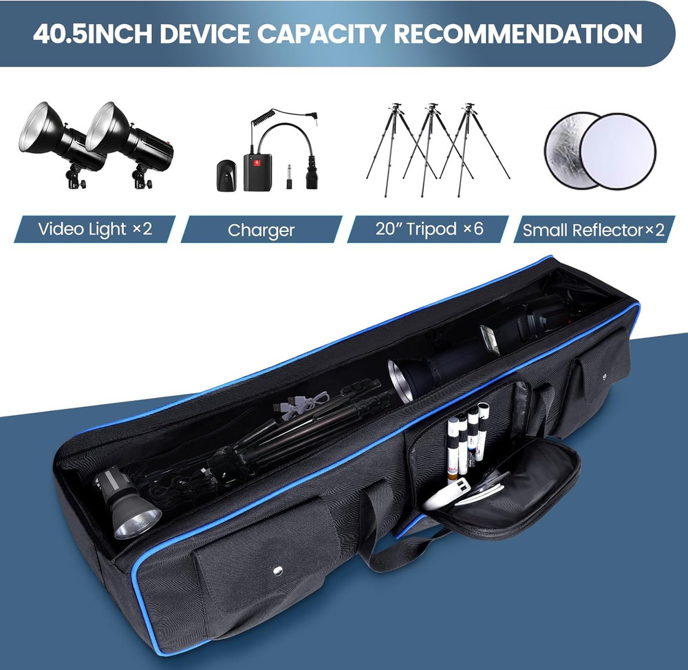 Professional Tripod Carrying Case 40.5" with Protective Pads for Travel