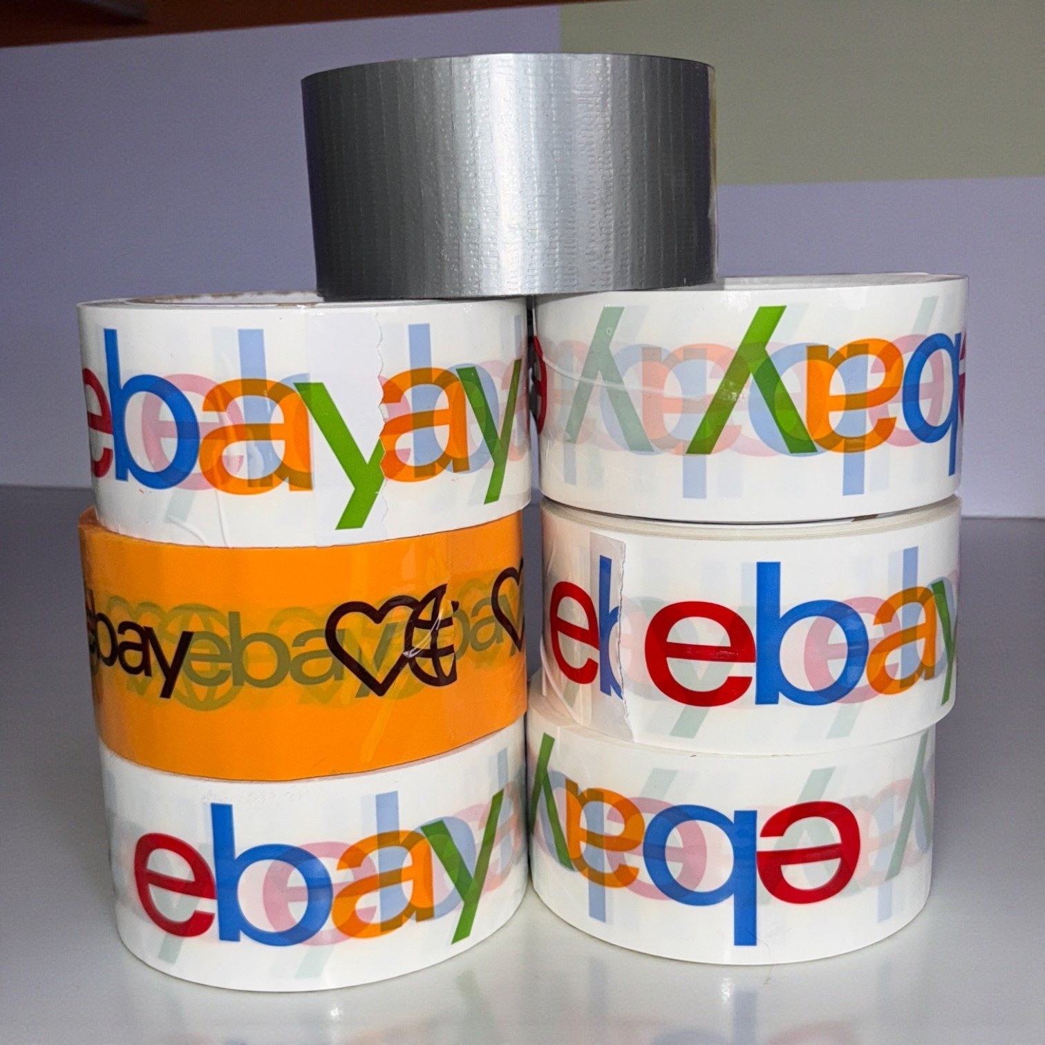 New eBay Branded Packing Tape Lot 7 Rolls Logo Shipping Supplies Box Moving