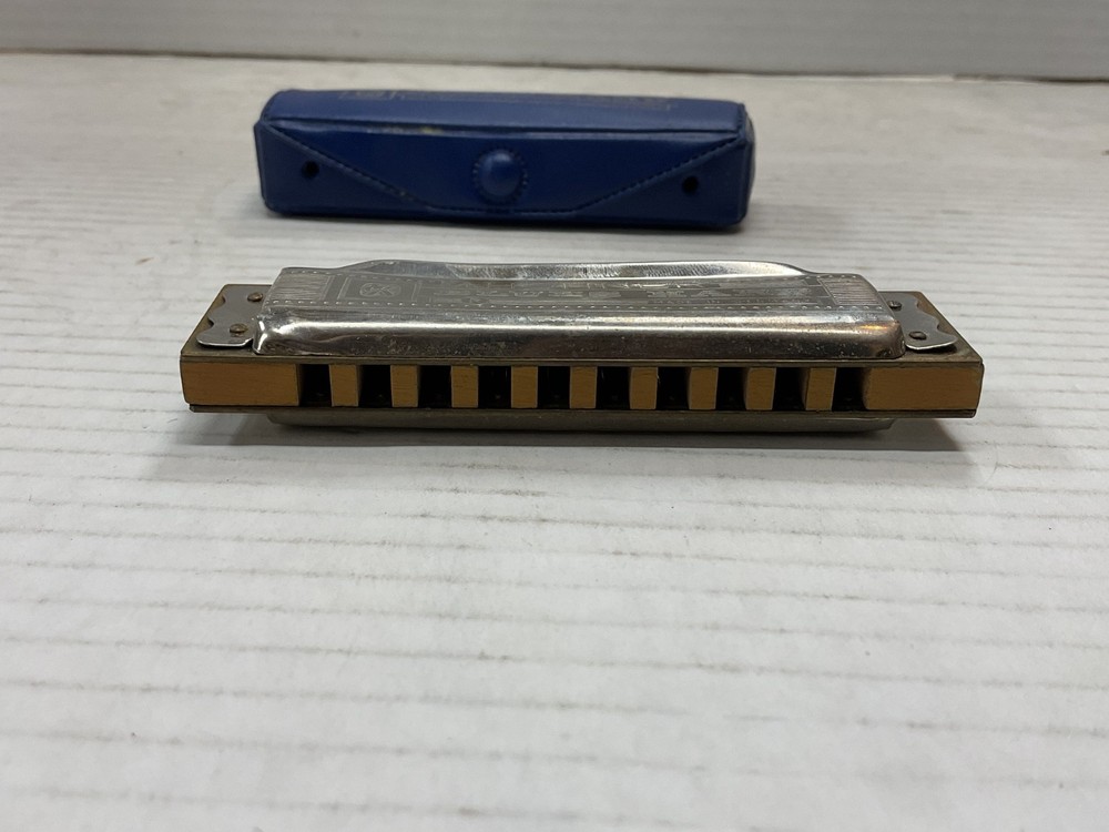 hohner blue harp harmonica in A major in original case