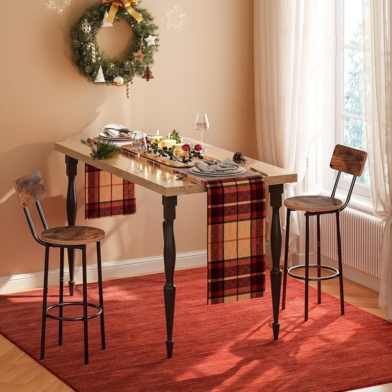 Ergonomic Bar Stools Stylish Kitchen Seating Adjustable Height Footrest Support