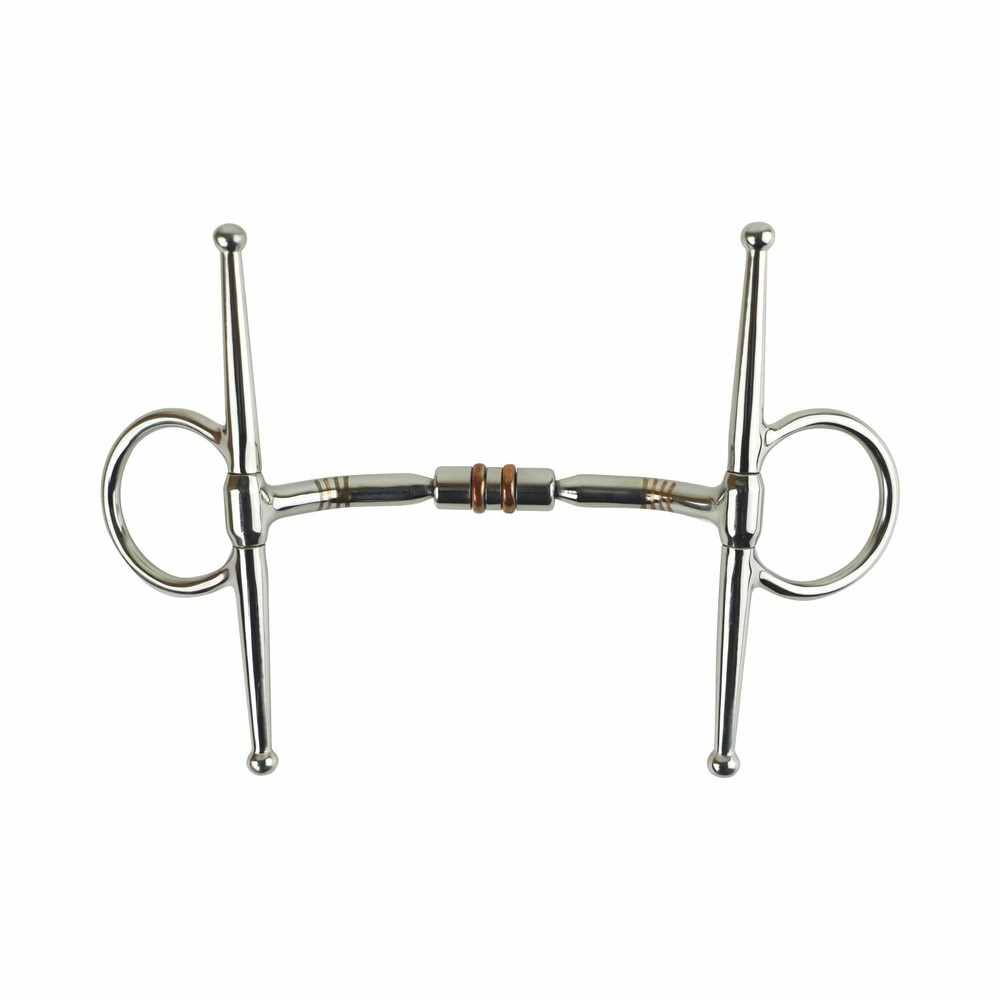 AK Full Cheek Horse Riding Bit Rotary Double Cooper Roller Snaffle Bit