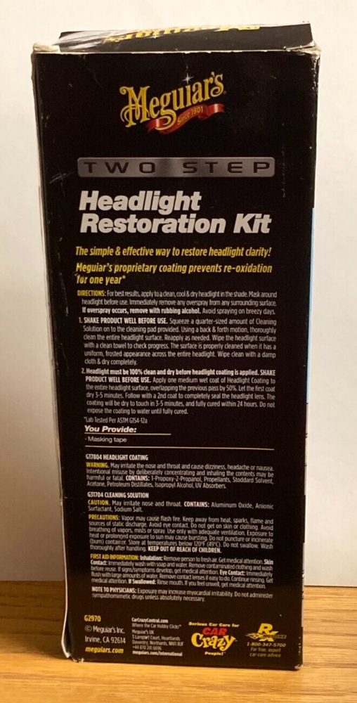 Meguiar's Two Step Headlight Restoration Kit, Cleaner
