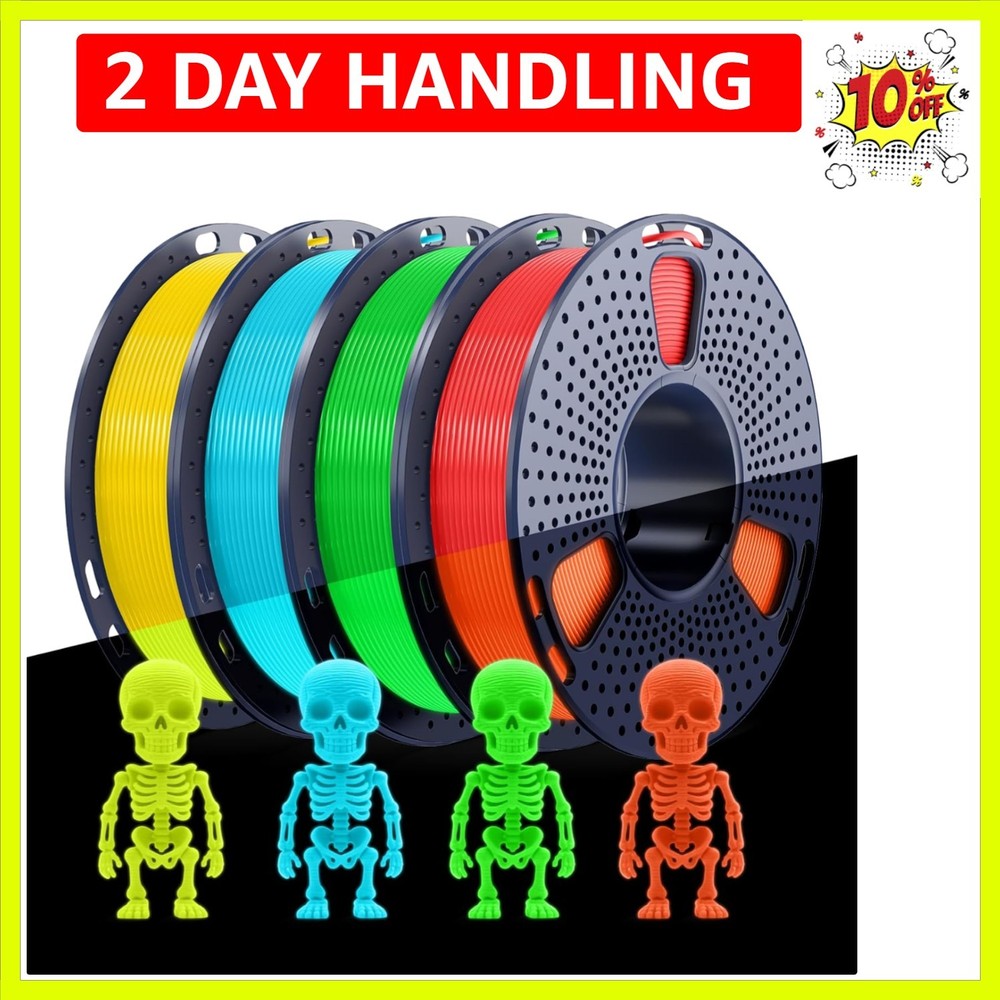 SUNLU Glow PLA Filament 1.75mm Bundle,3D Printer Filament Bundle Multicolor, ...