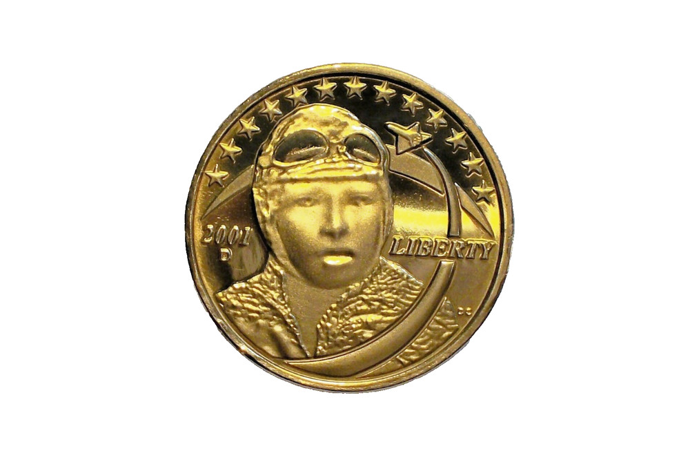 Daniel Carr - 2001-D Bessie Coleman - US Mint Reverse without “PEACE” - Brass
