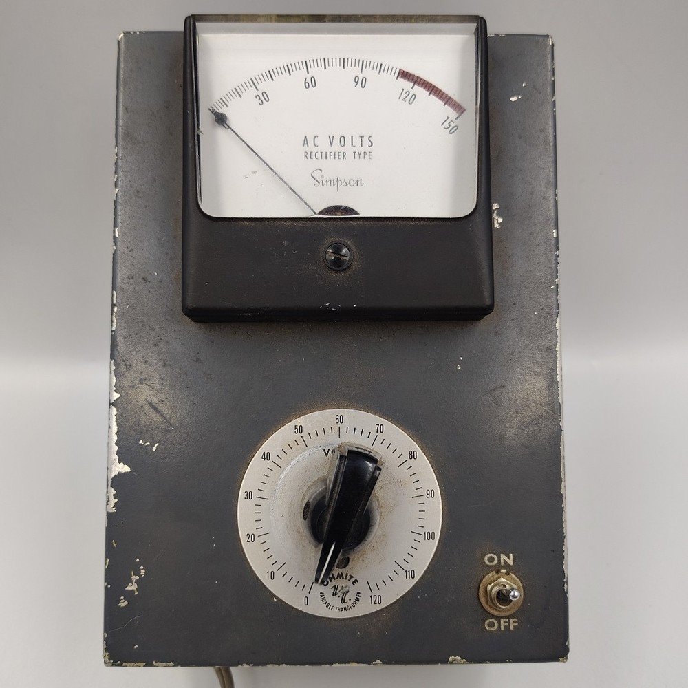 Vintage Simpson Meter + Ohmite VT-02 Variable Transformer Box – Untested