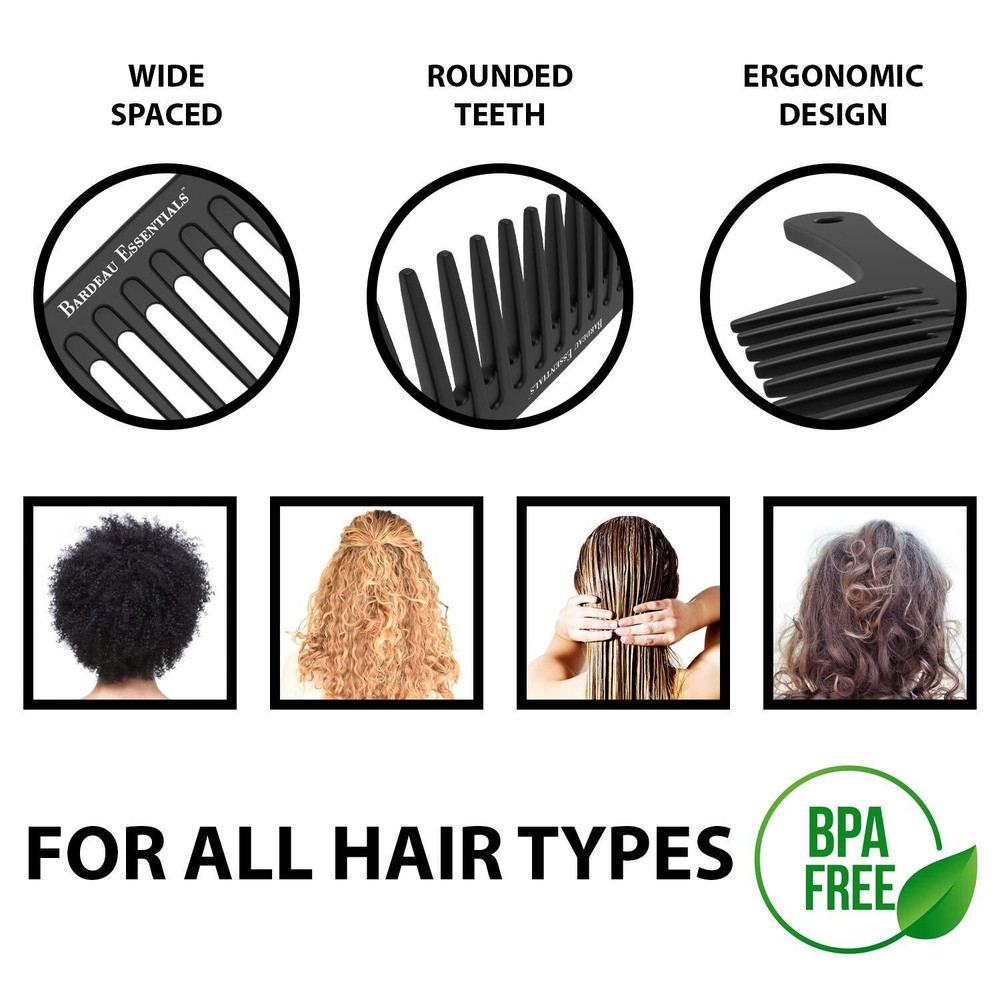 Extra Large Detangler Comb | Wide Tooth Shower Comb with Handle | Big Paddle Com