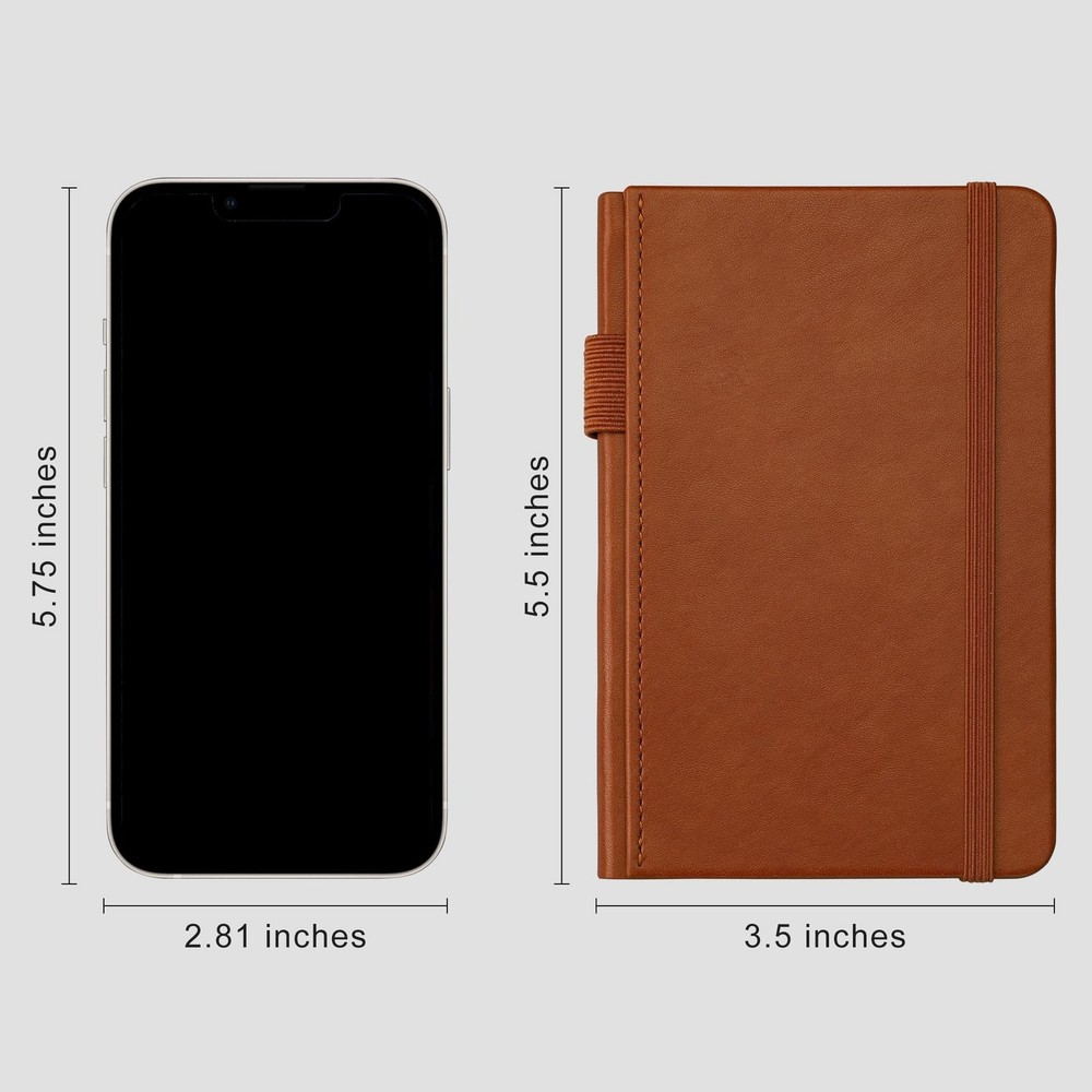 RETTACY Pocket Journal Notebook, 2-Pack, 160 Numbered Lined Pages per Pack, A...