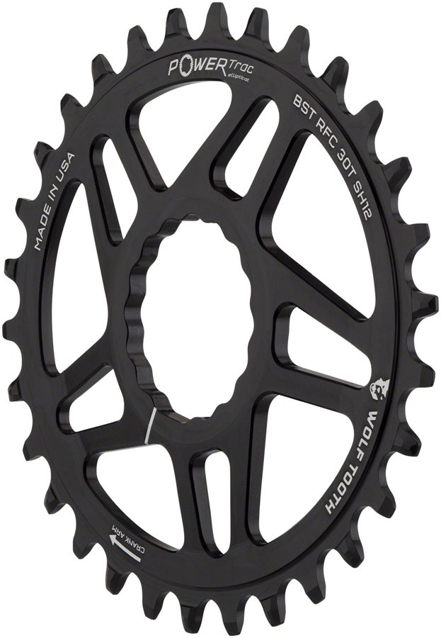 Wolf Tooth 32T Elliptical Direct Mount Chainring for Hyperglide+ 12-Speed,