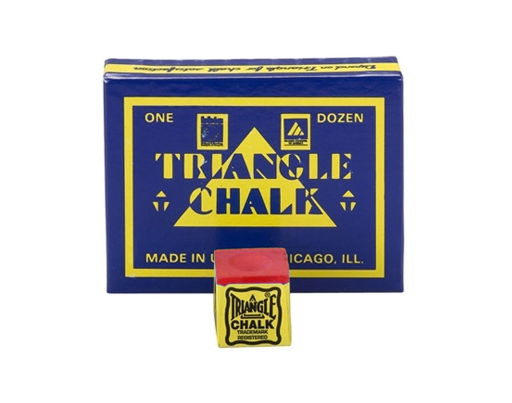 Triangle Billiard/Pool Cue Chalk - Red - 1 Pack/12 Pieces