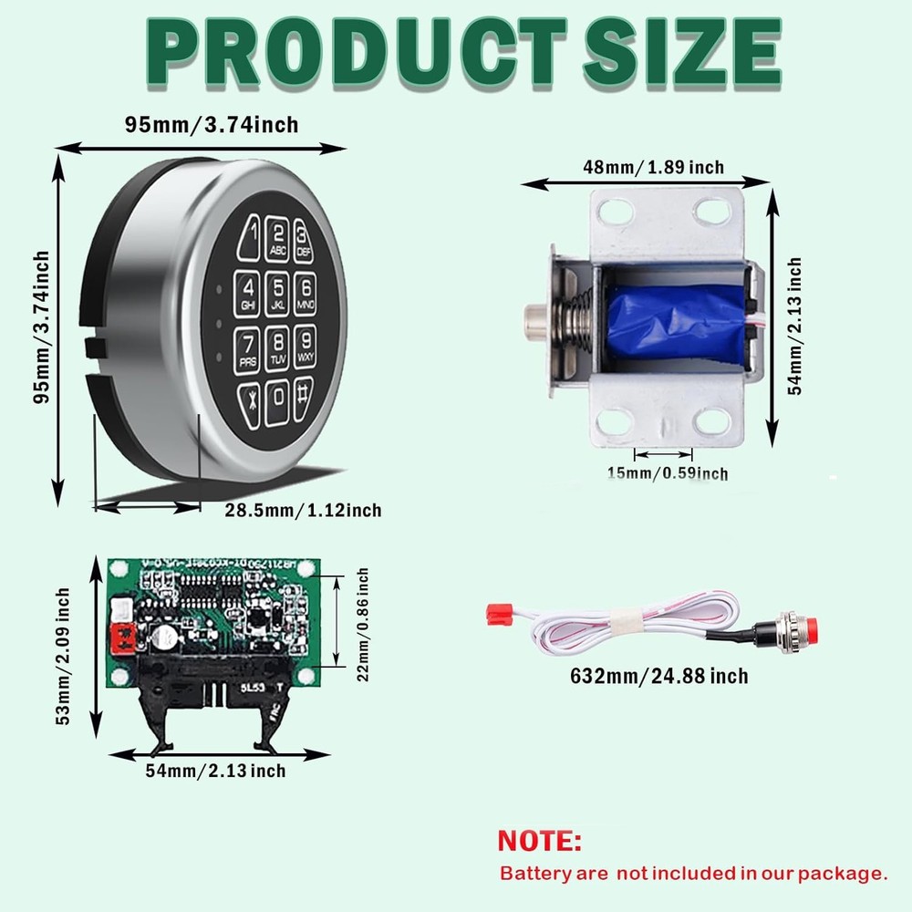 Gun Safe Lock Replacement with Solenoid Lock High Security Chrome Digital Keypad