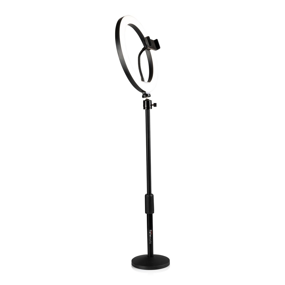 Gator GFW-RINGLIGHTDSKTP Ring Light Round Base Desktop Stand W/ Phone Clamp