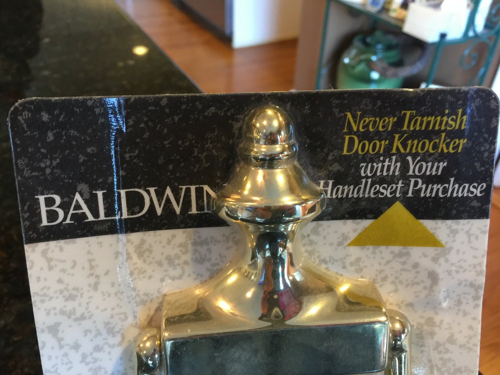 Baldwin Solid Brass Never Tarnish Door Knocker, New in Package