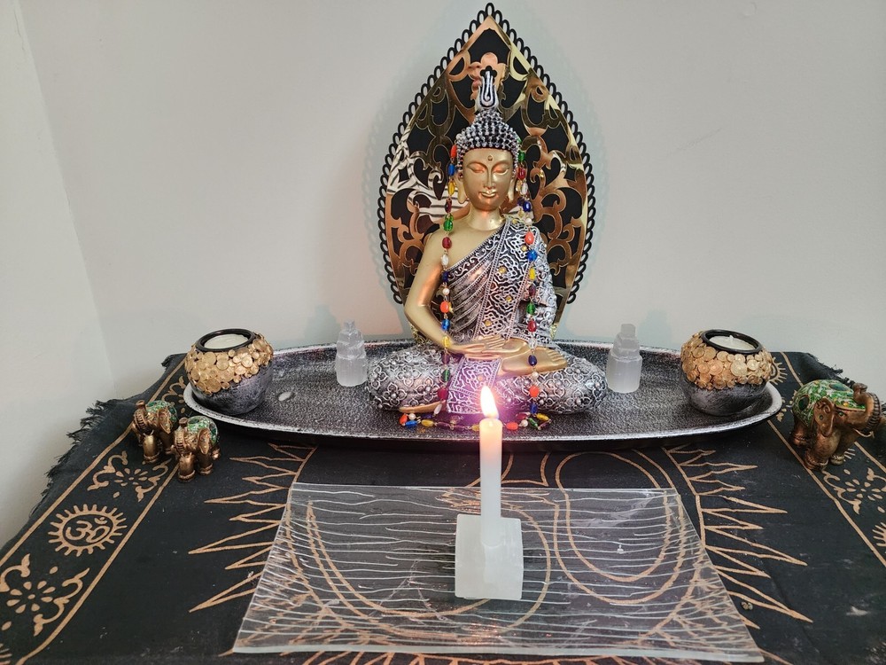 Selenite Chime/ Stick/ Spell Candle Holder - Cleansing Square