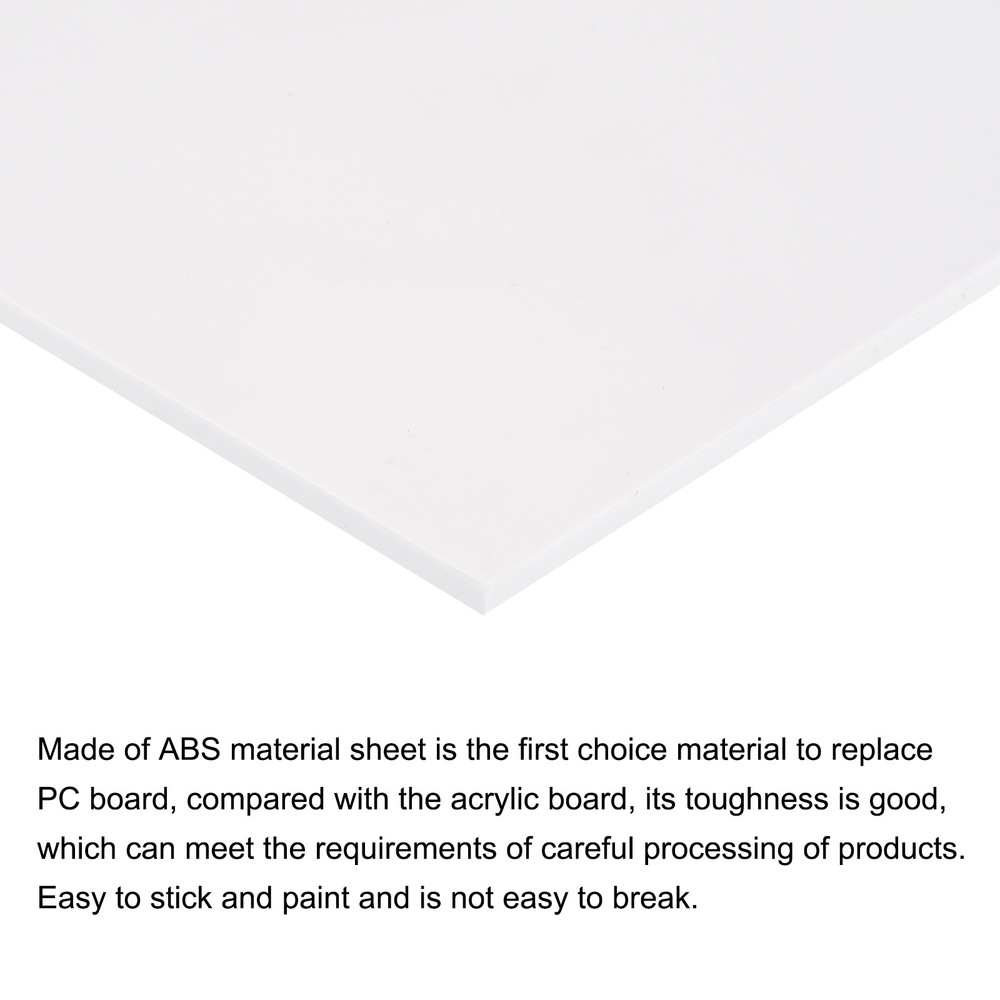 ABS Plastic Sheet 7 x 4 x 0.12" ABS Styrene Sheets White 3 Pcs