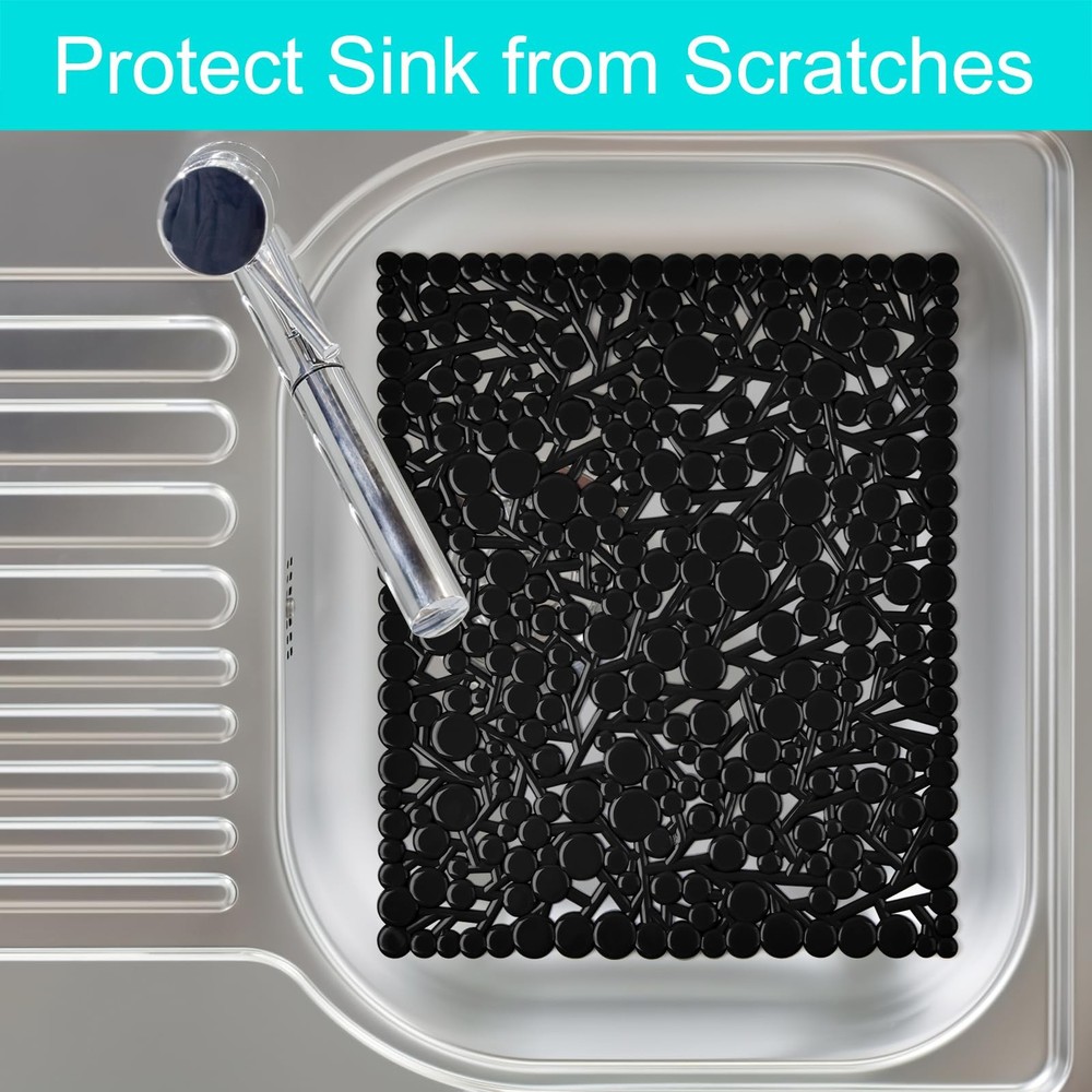 2 Pack Kitchen Sink Mat Plastic Protect Mat PVC Eco-friendly Kitchen Adjustab...