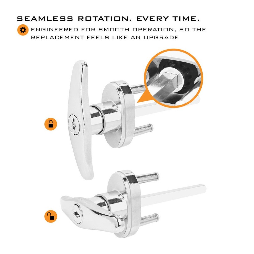 HardwareX Supply Garage T Handle Lock Replacement with 2 Keys