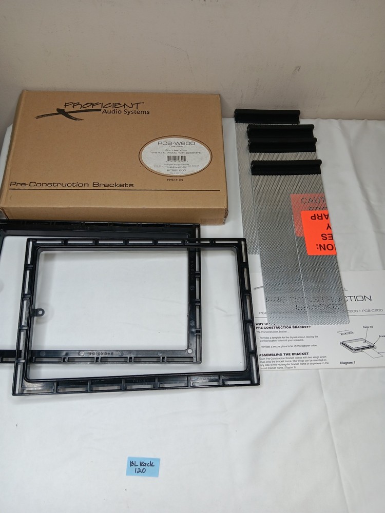 Proficient Audio 1 Pair PCB-W600 Pre-Construction Bracket for 6.5" In-wall