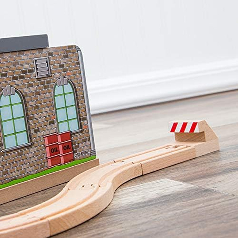 ORBRIUM 8 Piece Wooden Train Track End Bumper