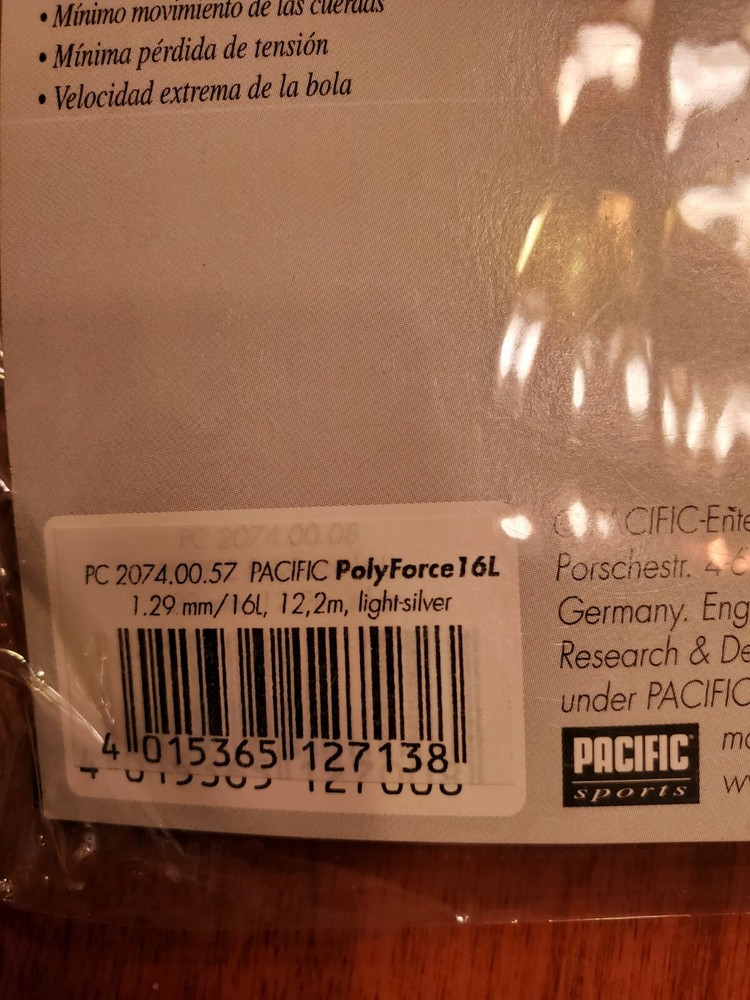 POLYESTER STRING!!! Pacific Poly Force POWER! Polyester/Synthetic Tennis Racket