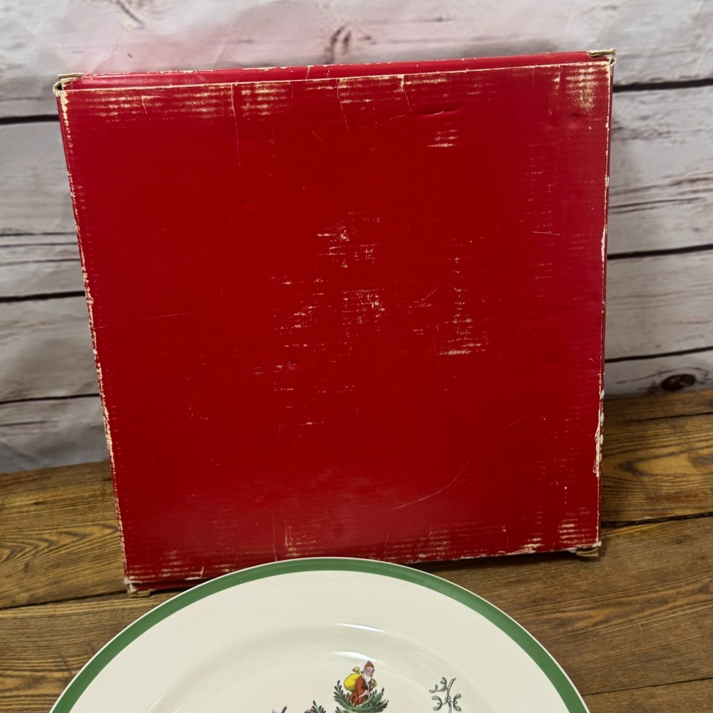 Spode CHRISTMAS TREE Tidbit Tray Cookie Treat Server Plate W Removable Handle