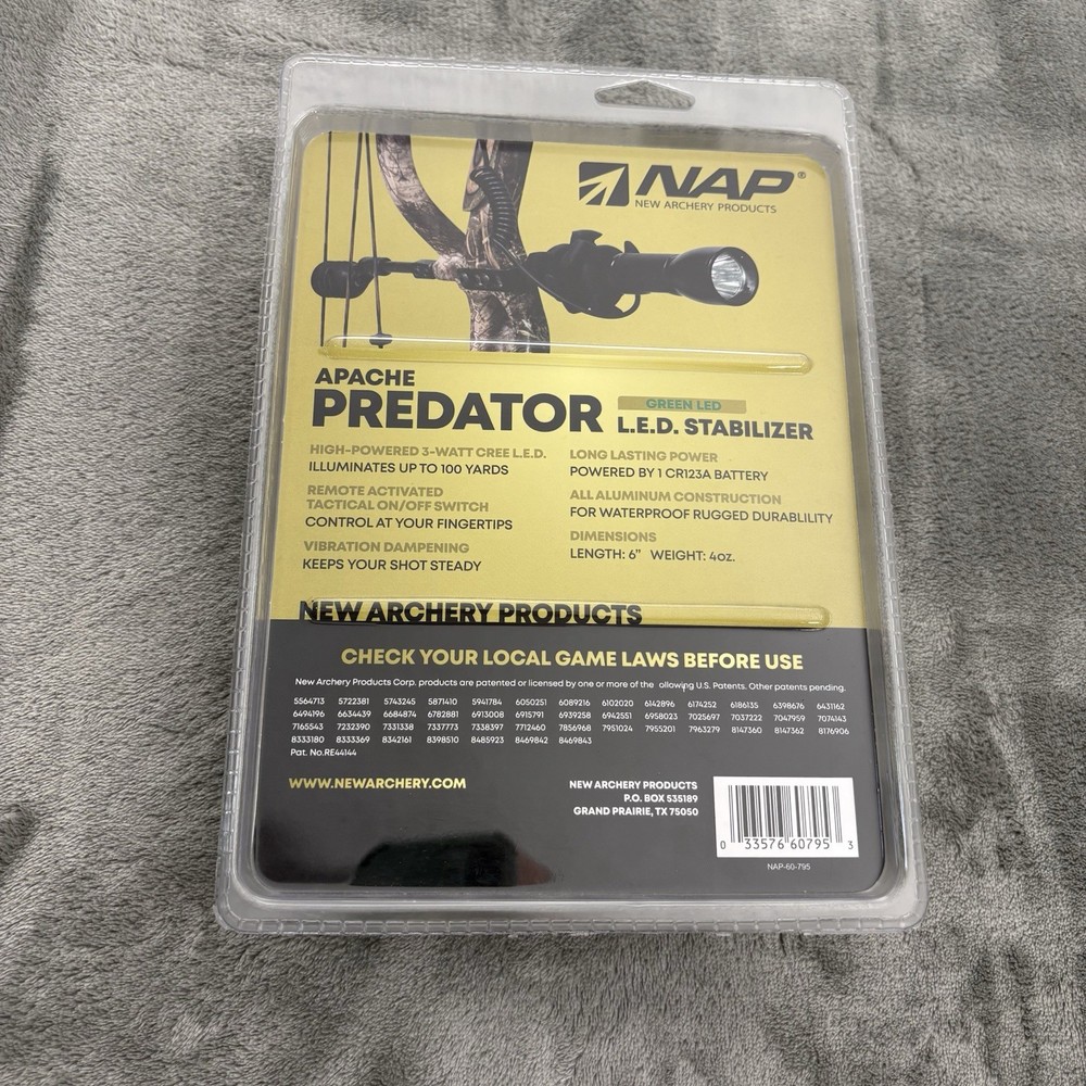 NAP Apache Predator Hog Hunting Stabilizer Green LED Light with Pressure Switch