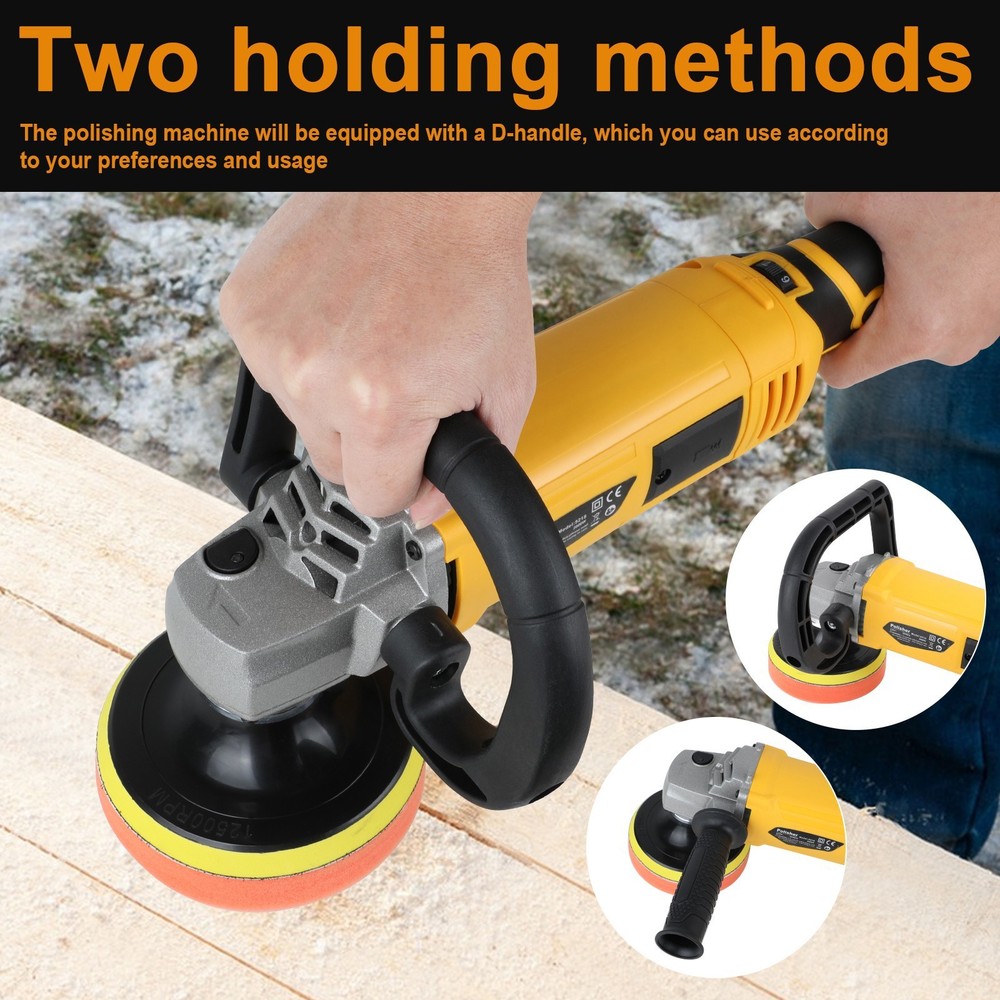 7" 2000W Car Polisher Buffer Polishing Machine Kit Waxing Tool Buffing Pad Set