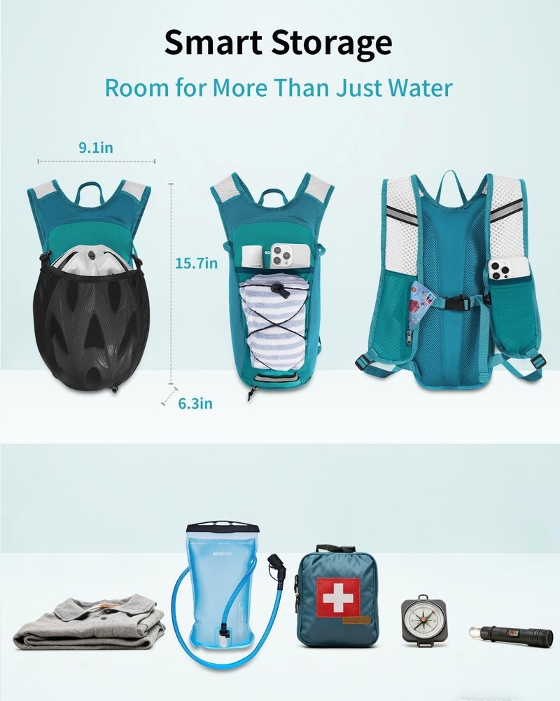 ECOHUB Hydration Backpack with 2L Water Bladder, Lightweight Running Hydration P