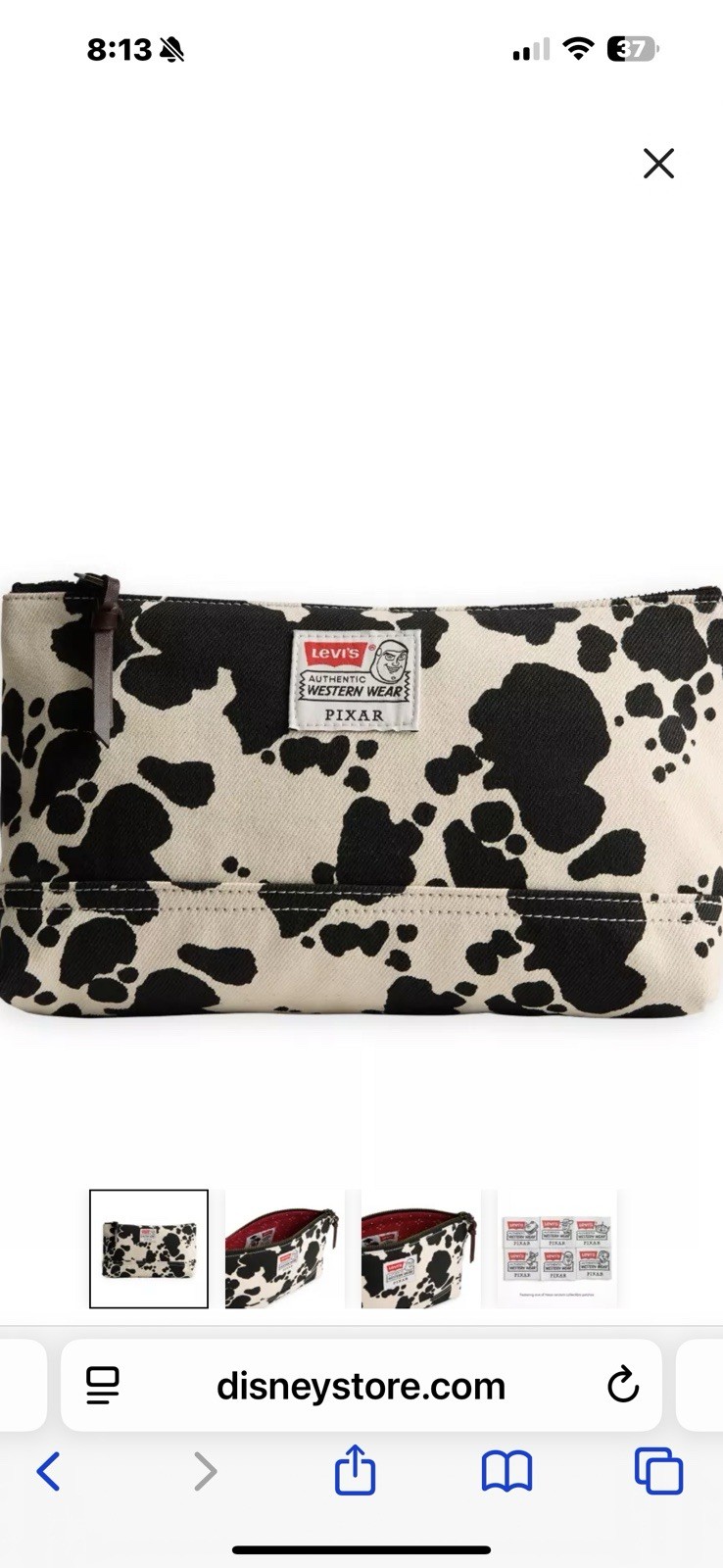 LEVI'S X TOY STORY COW POUCH With Buzz Patch Exclusive Limited Edition Disney