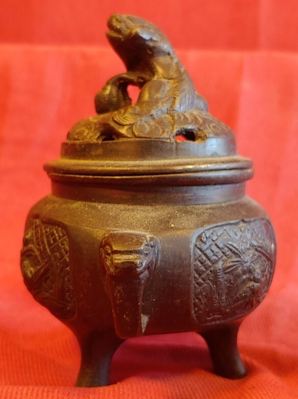 Antique Old Vintage Asian Bronze Incense Burner
