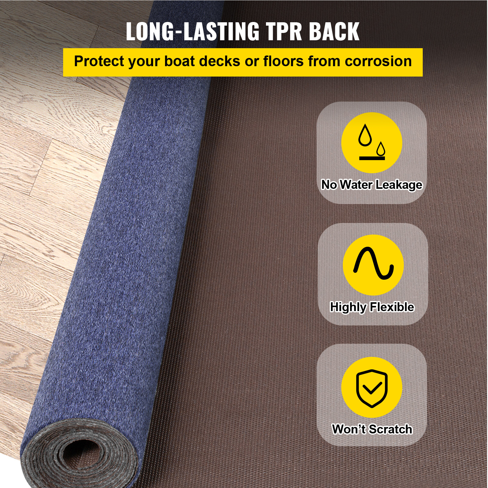 VEVOR 32 oz Bass Boat Carpet Cutpile Marine Carpet 6 x 29.5 ft Outdoor Indoor