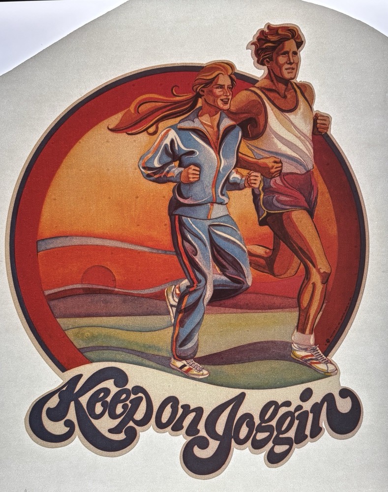 Original Vintage Jogging Keep On Joggin Iron On Transfer