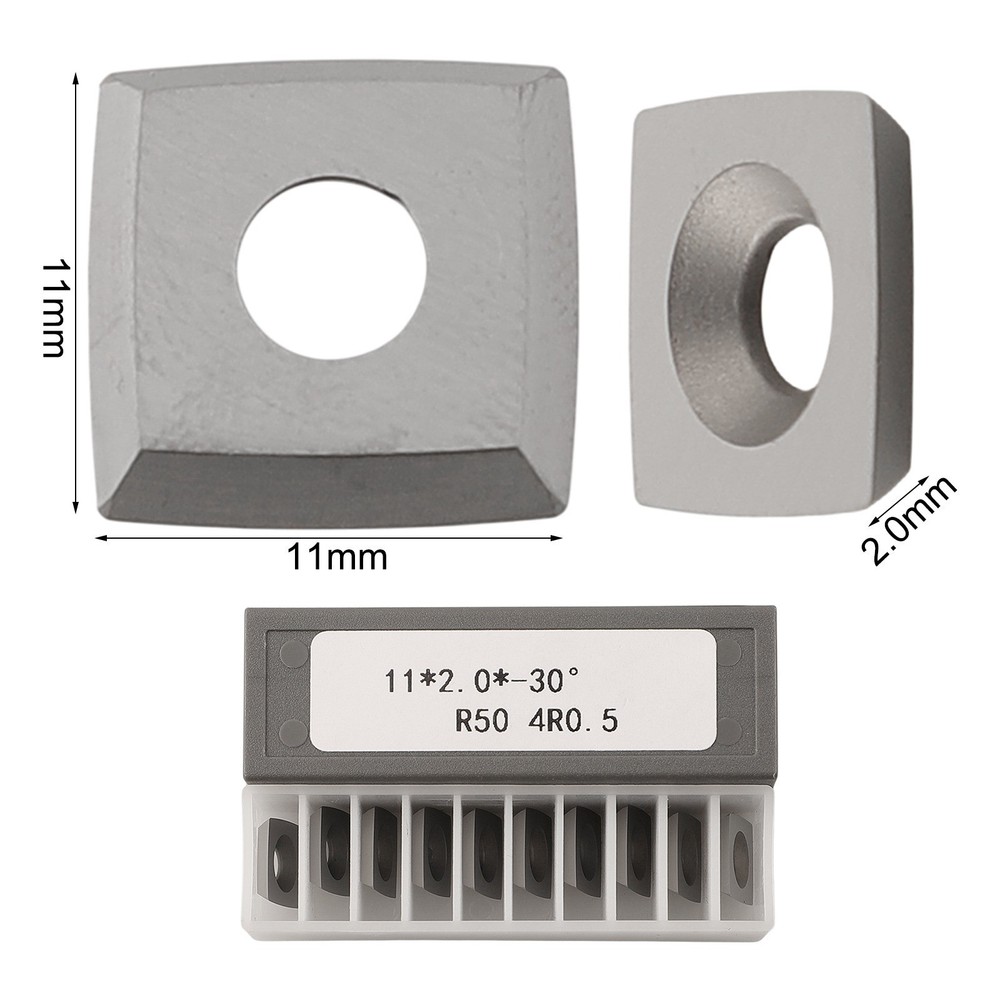 Carbide Blade Insert Set Ten Pieces with Dimensions 11 x 2 mm for Tools