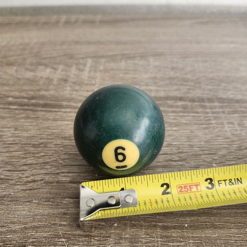 Replacement Vtg Billiard Pool Ball 2 1/4" Standard Regulation Solid #6 (DIRTY)