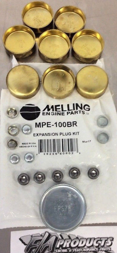 SBC Small Block Chevy Cam Bearings Brass Freeze Plugs Hardware Kit 327 350 383