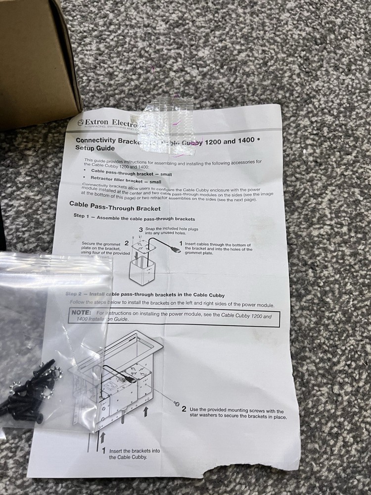 Extron Cable Cubby Series Connectivity Bracket Kit – Quad 70-1040-03