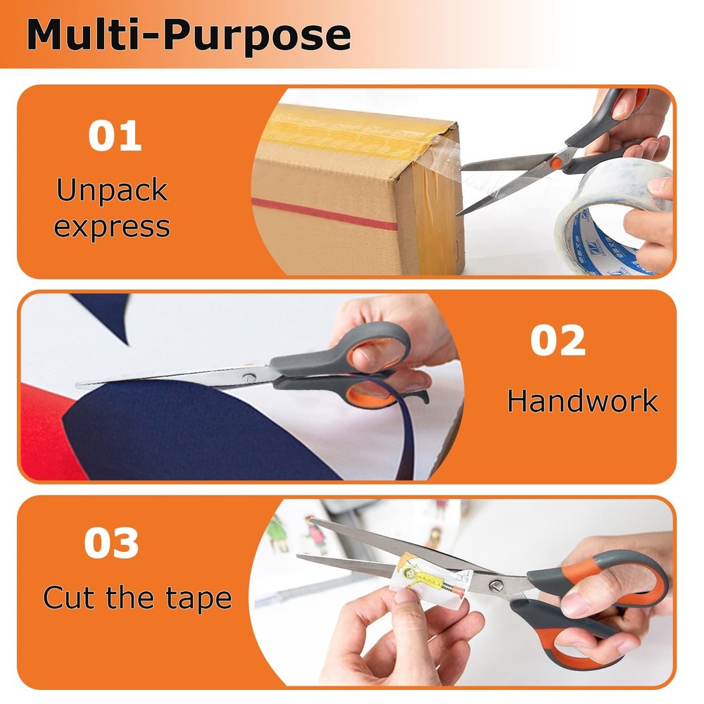 Professional Paper Cutting Scissors 4 Pack, Office Craft Set Silver