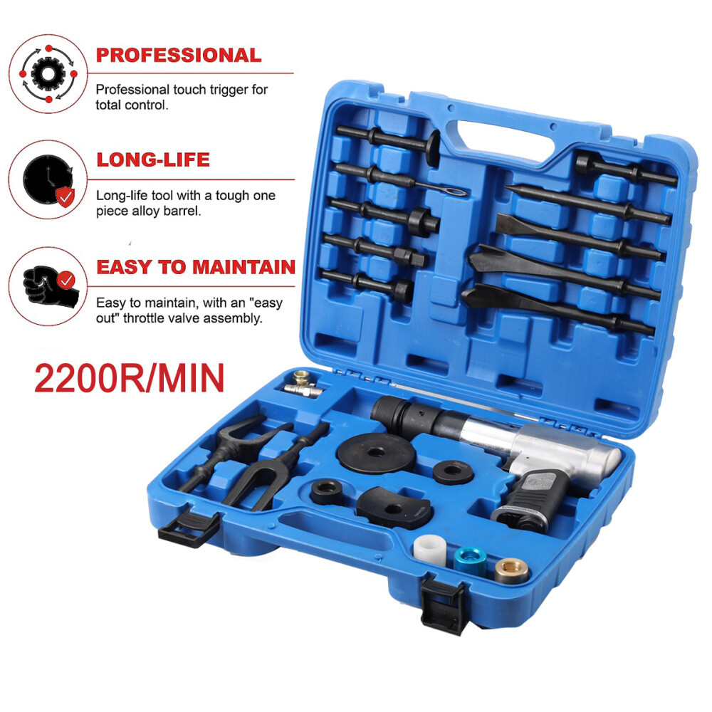 Air Hammer Kit Chisel Tool Set Multi-functional Pneumatic Hammer Retainer 1/4"