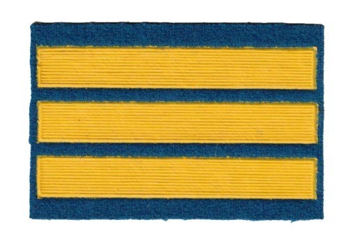 Soviet Air Force 3-year chevron on Blue felt