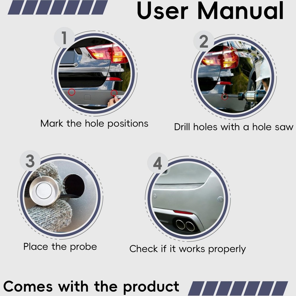 Parking Sensor Kit Backup Sensor Kit Reverse Sensor for Car 18 Color Options ...