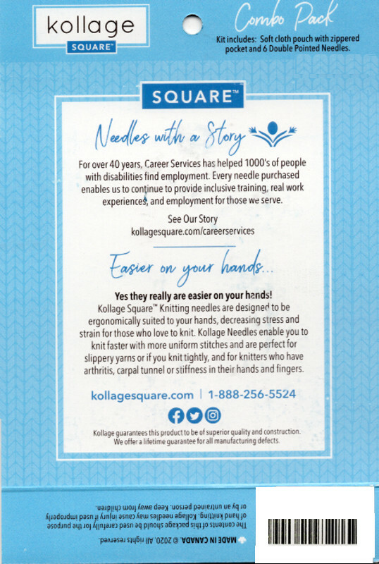 Kollage ::Square® Gold Double Pointed Needles Set:: Sizes 0-3 US, 5"